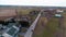 Aerial View of Open Amish Horse and Buggy Trotting Along as Seen by a Drone