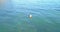 Aerial view of orange buoy in the sea