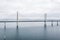 Aerial view of the Oresund bridge between Denmark and Sweden, Oresundsbron