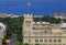 Aerial view of the ornate building of Cuartel General de la Armada or headquarters of the Spanish Navy in Madrid, Spain