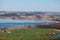 Aerial view of otmuchow lake landscape