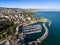 Aerial view of Ouchy waterfront in Lausanne, Switzerland