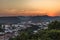 Aerial view of Ouro Preto City at sunset - Minas Gerais, Brazil