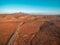 Aerial view of The Outback Highway passing through Flinders Ranges.
