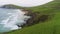 Aerial view over the amazing green Dingle Peninsula at the Irish west coast