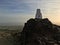 Aerial view over Arthur`s Seat mountain, the main peak of the group of hills in Edinburgh, Scotland