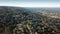 Aerial view over Bowen Mountain village with Kurrajong farmland and Blue Mountains foothills