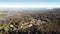 Aerial view over Bowen Mountain village with Kurrajong farmland and Blue Mountains foothills