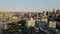 Aerial view of on over Brooklyn, New York over Hudson River near the Brooklyn bridge of New York City