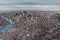 Aerial view over Calgary and the Bow River