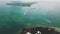 Aerial view over the Caribbean Sea in the San Bernardo Archipelago, Isla Múcura - Colombia