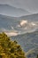 Aerial view over the Carpathians Mountains in Romania