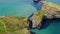 Aerial view over Carrick-A-Rede Rope Bridge in North Ireland