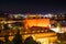 Aerial view over the city of Bamberg at night