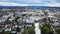 Aerial view over the city of Basel Switzerland