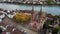 Aerial view over the city of Basel Switzerland and Cathedral