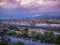 Aerial view over the city of Florence in Tuscany in the evening - FLORENCE / ITALY - SEPTEMBER 12, 2017