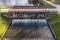 aerial view over dam lock sluice on lake impetuous waterfall