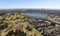 Aerial view over Denver and Berkeley Lake