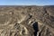 Aerial view over the desert mountains of Almeria