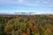 Aerial view over the Dobele city in autumn, residential and private house areas, Latvia