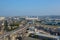 Aerial view over Docklands, London, England