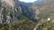 Aerial view over the famous Ridomo gorge in mountainous Mani area in Messenia, Peloponnese, Greece