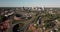 Aerial View Over Freeways Buildings of Winston Salem North Carolina