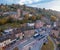 Aerial View over Ironbridge Town at Autumn