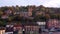 Aerial View over Ironbridge town at autumn