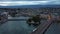 Aerial view over Lake Geneva in Switzerland. Geneva from above