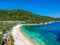 Aerial view over Leftos Gialos beach in Alonnisos island  Sporades  Greece