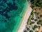 Aerial view over Leftos Gialos beach in Alonnisos island  Sporades  Greece