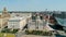 Aerial view over Liverpool Pier Head and the Three Graces - travel photography