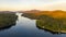 Aerial View Over Long Lake Adirondack Park Mountains New York USA