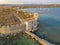 Aerial view over Methoni Castle and the fortified city in Methoni, Messenia, Greece