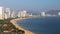 Aerial view over Nha Trang city, Vietnam taken from rooftop, extreme wide angle