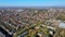 Aerial view over old town in Uzhhorod of historic city aerial view Transcarpathia, Ukraine