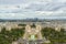 Aerial view over Paris, Trocadero and La Defence