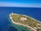 Aerial view over picturesque seaside town of Gytheio  Lakonia  Peloponnese  Greece