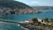 Aerial view over the picturesque seaside town of Gytheio, Lakonia, Peloponnese, Greece