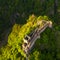 Aerial view over Poenari Fortress at the bottom of Fagaras Mountains in Romania