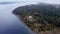 Aerial view over Quadra Island , Lighthouse Quadra Island Cape Mudge Canada