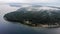 Aerial view over Quadra Island , Lighthouse Quadra Island Cape Mudge Canada