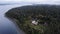 Aerial view over Quadra Island , Lighthouse Quadra Island Cape Mudge Canada