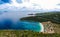 Aerial view over the rocky beach Leftos Gialos in Alonissos island, Sporades, Greece