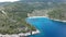 Aerial view over the rocky beach Leftos Gialos in Alonissos island, Sporades, Greece