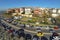 Aerial view over Salacak Sahil Yolu Street in Istanbul.