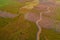 Aerial View over Scenic Upland in UK