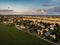 Aerial view over the small village of Knautkleeberg close by the city of Leipzig